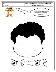 okul öncesi çocuklar için duyu organları kes ve yapıştır çalışmaları